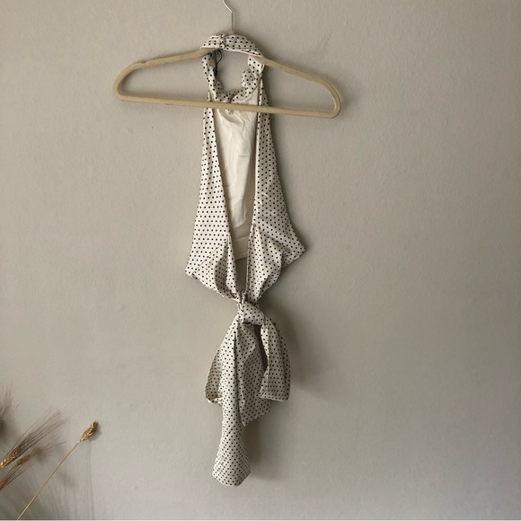 House of CB ELLEN POLKA DOT HALTER TOP Size Medium - Picture 12 of 13